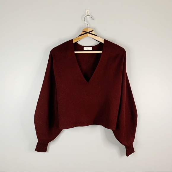 Aritzia Sweaters - Aritzia Babaton Womens Wren Sweater  V-Neck Balloon S Small Pullover Cropped